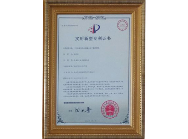 實(shí)用新型專(zhuān) 利證書(shū)